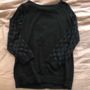 ANTHROPOLOGIE | black sweater with sheer sleeves